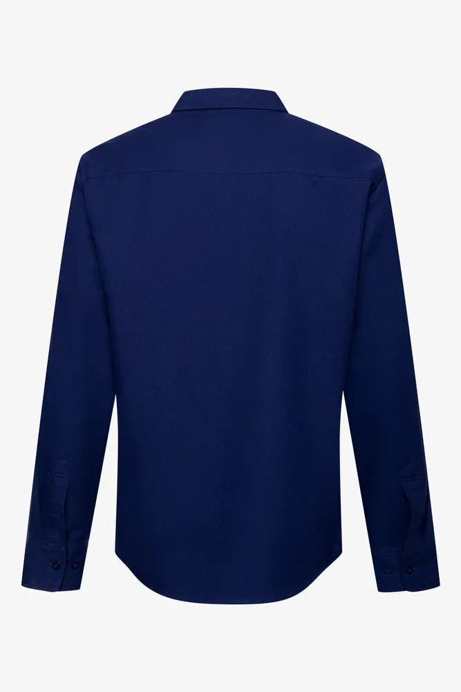 Textured Long Sleeve Shirt Navy sold by Ackermas product image thumbnail 2