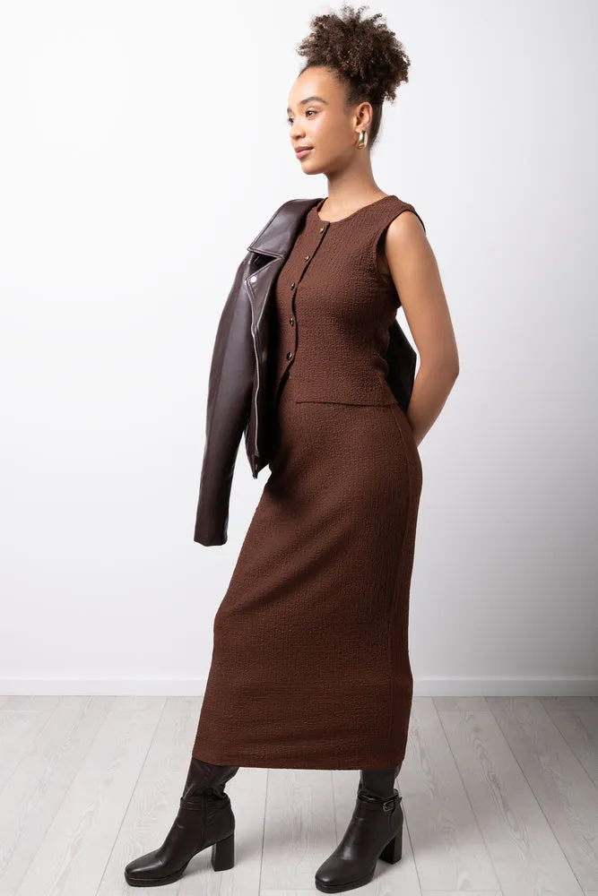 Bubble Knit Vest Chocolate sold by Ackermas product image thumbnail 2