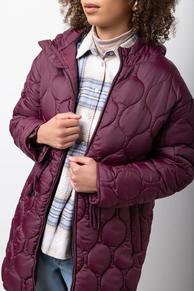 Longer Length Puffer Jacket Burgundy sold by Ackermas product image thumbnail 4