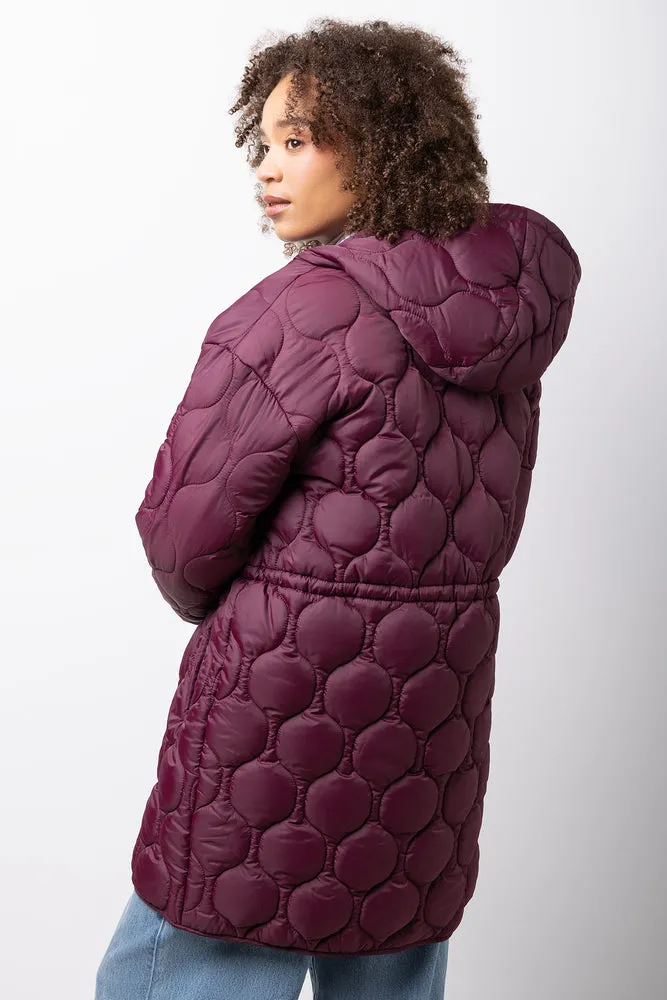 Longer Length Puffer Jacket Burgundy sold by Ackermas product image thumbnail 3