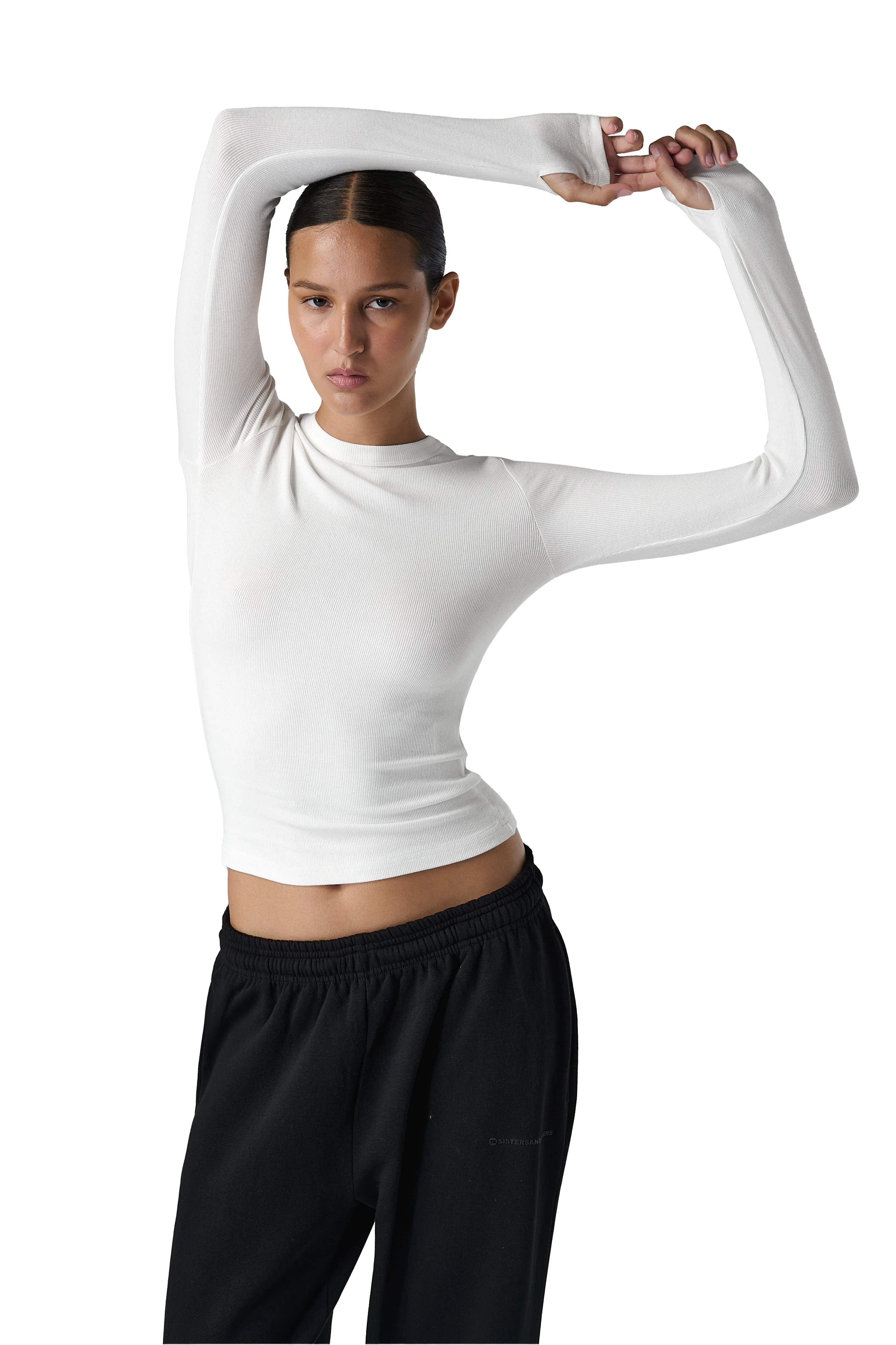 Peep Long Sleeve Top in White sold by Sisters and Seekers product image thumbnail 5