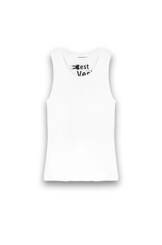 BEST Ribbed Vest in White sold by Sisters and Seekers