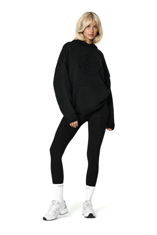 Seekers Knit Hoodie in Raven sold by Sisters and Seekers