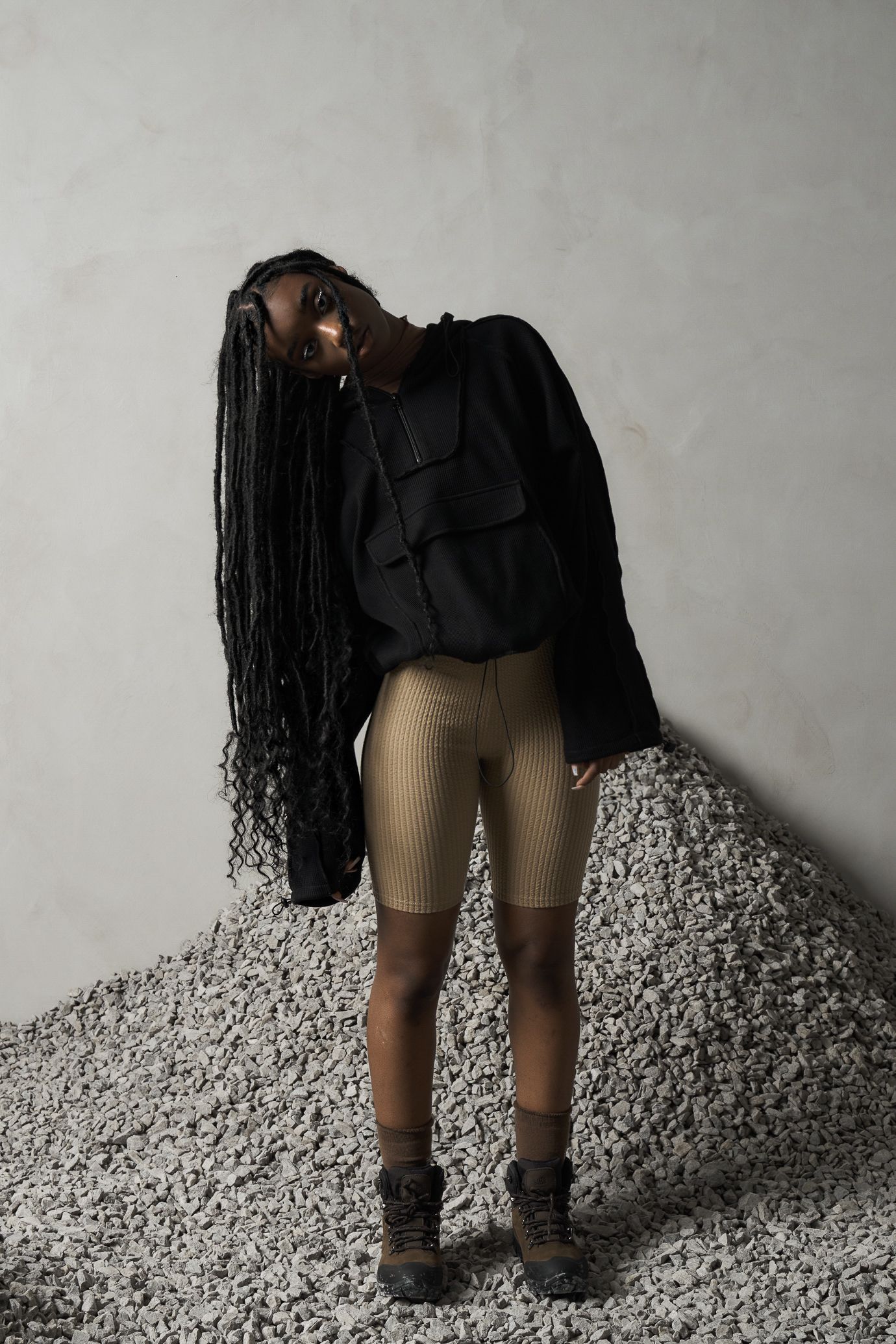 "TEXTURE" Bike Shorts in Cashew sold by Sisters and Seekers product image thumbnail 5