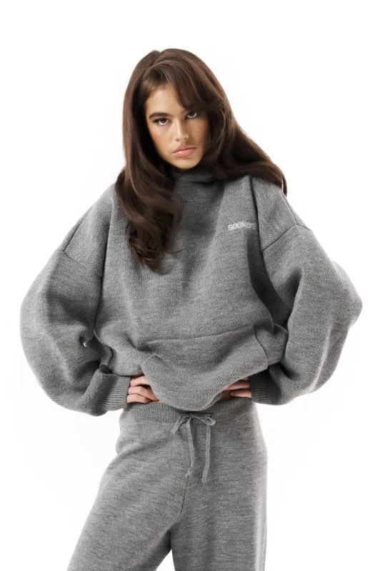 Seekers Knit Hoodie in Sulk sold by Sisters and Seekers
