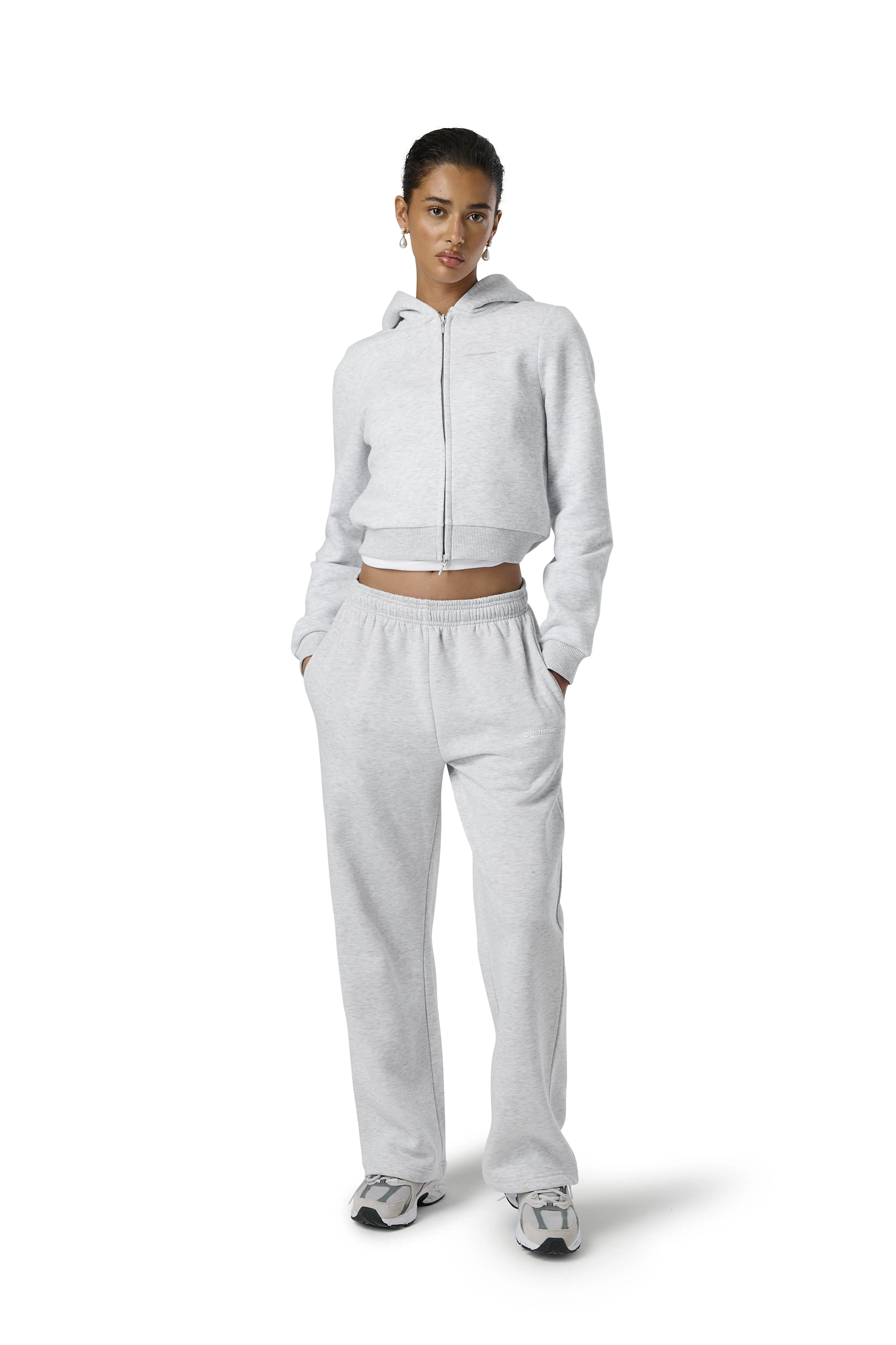 Fitted Zip up Hoodie in Passive sold by Sisters and Seekers