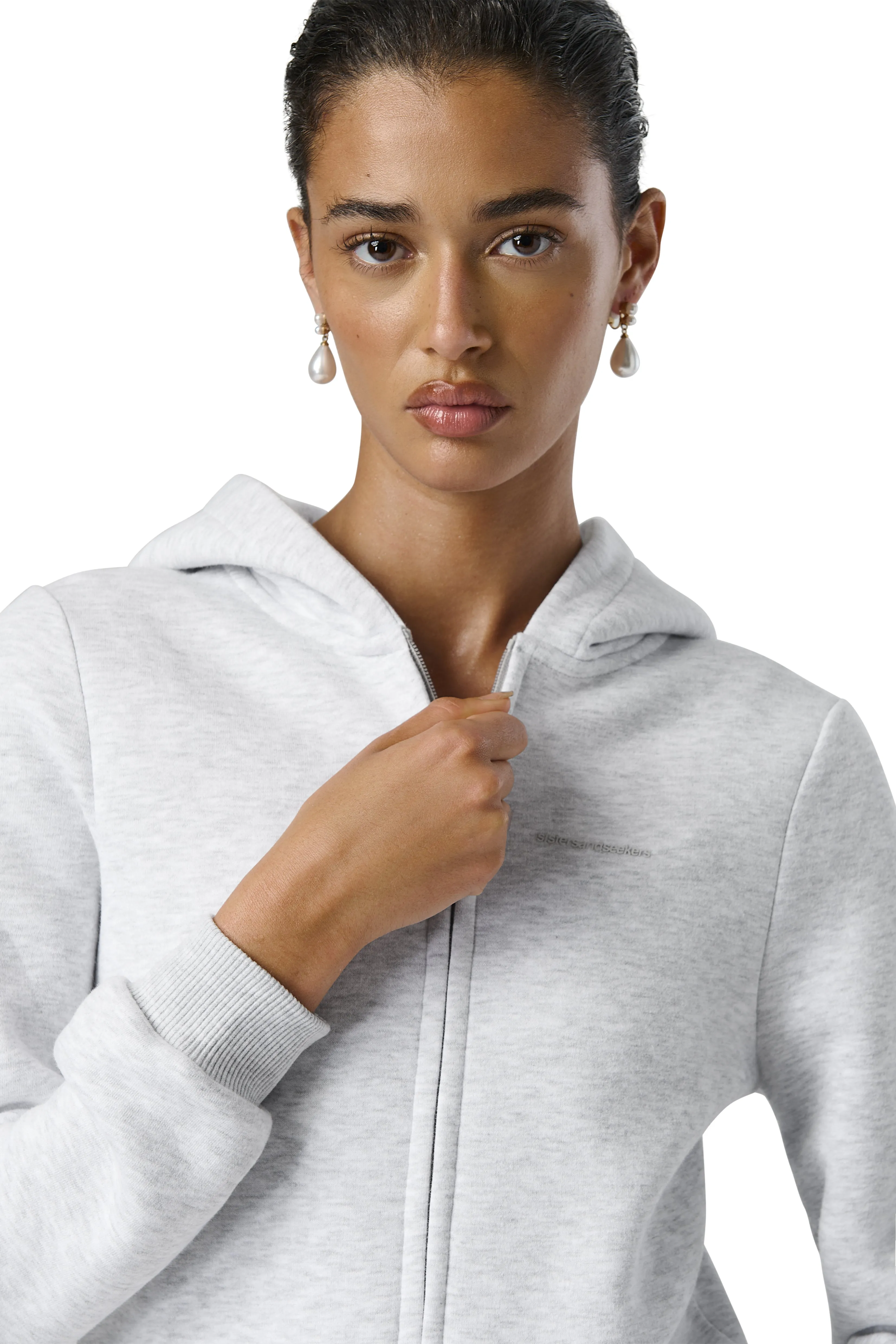 Fitted Zip up Hoodie in Passive sold by Sisters and Seekers product image thumbnail 5