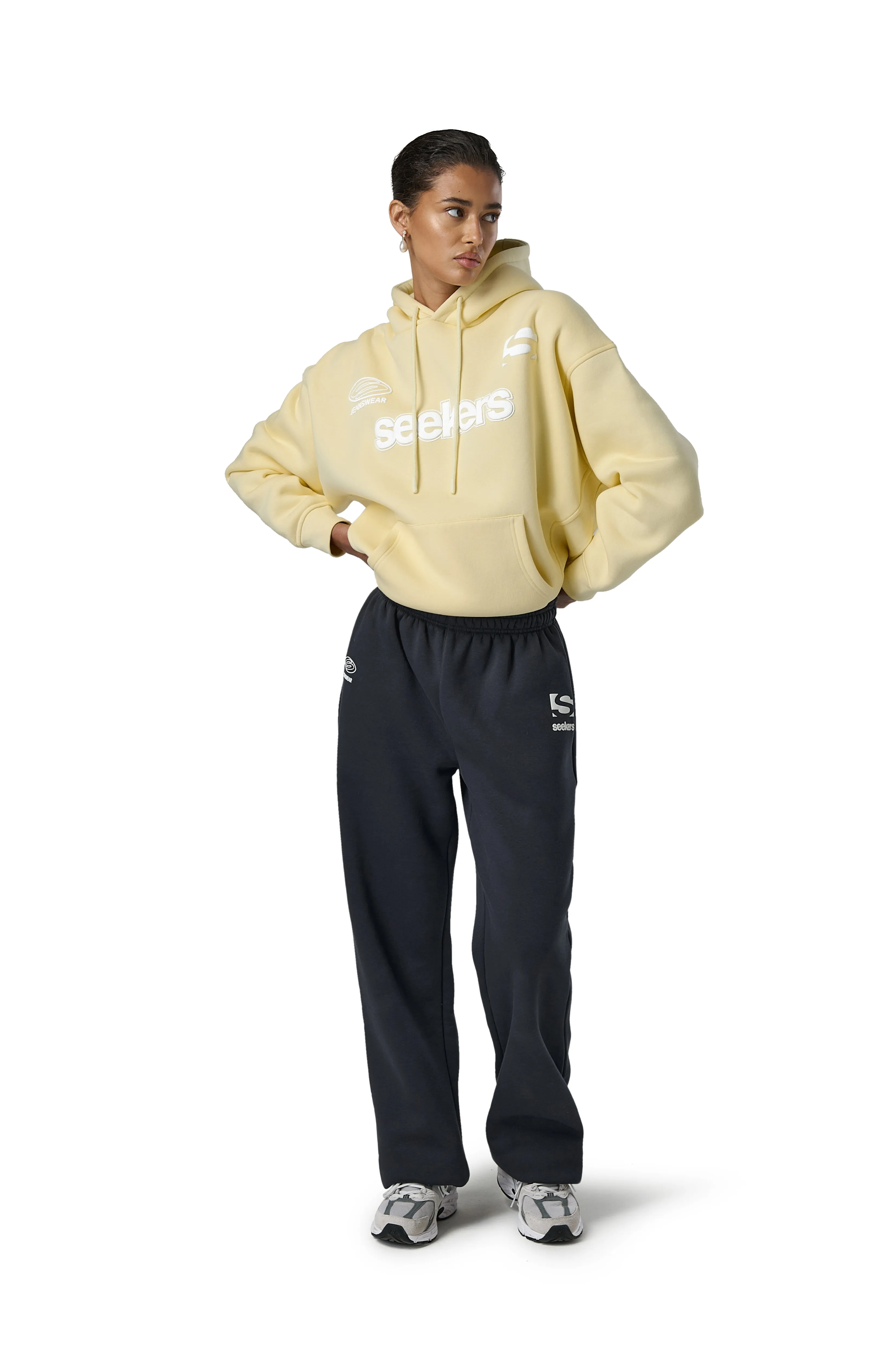 Seekers Motif Hoodie in Butter Yellow sold by Sisters and Seekers