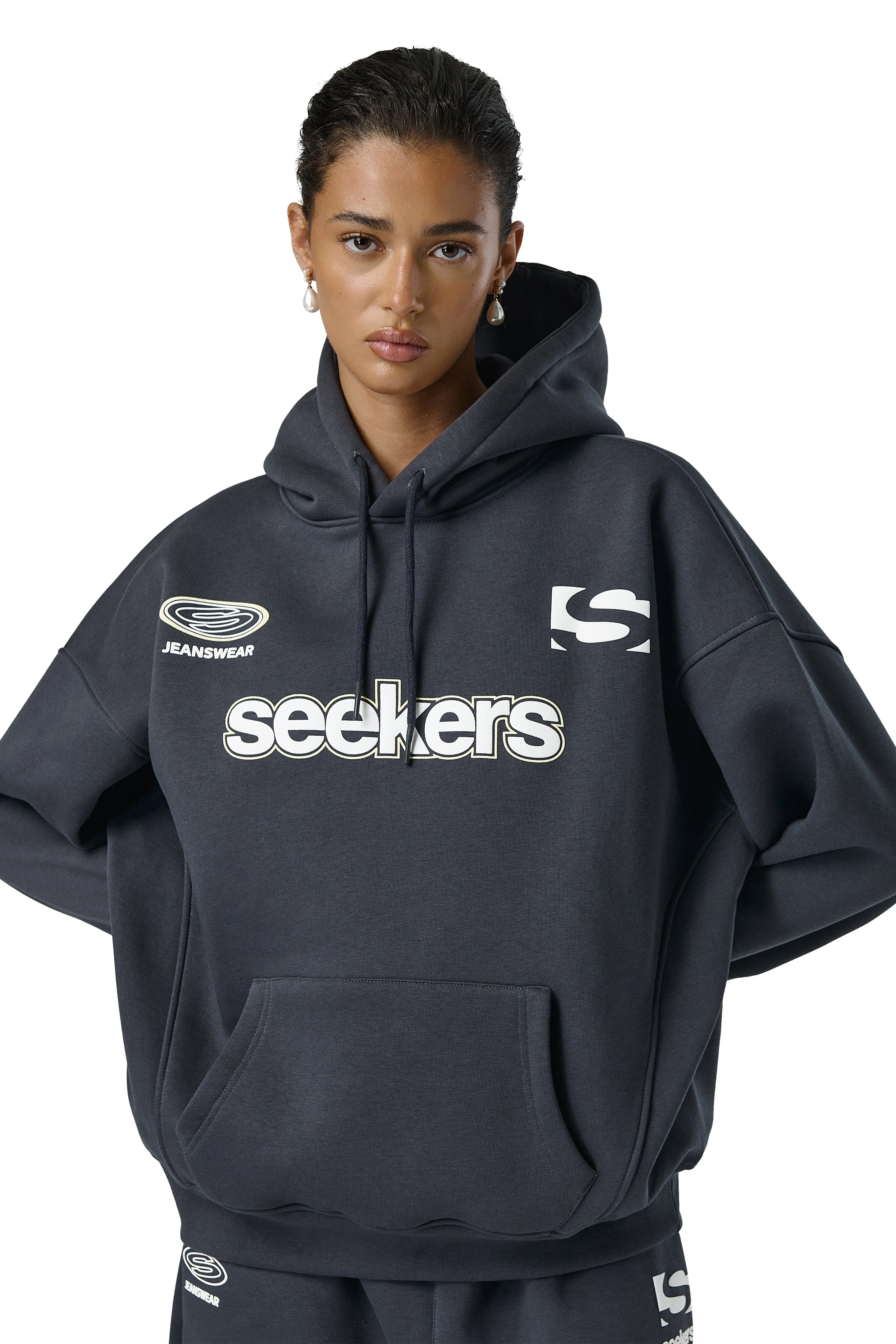 Seekers Motif Hoodie in Skipper sold by Sisters and Seekers product image thumbnail 4