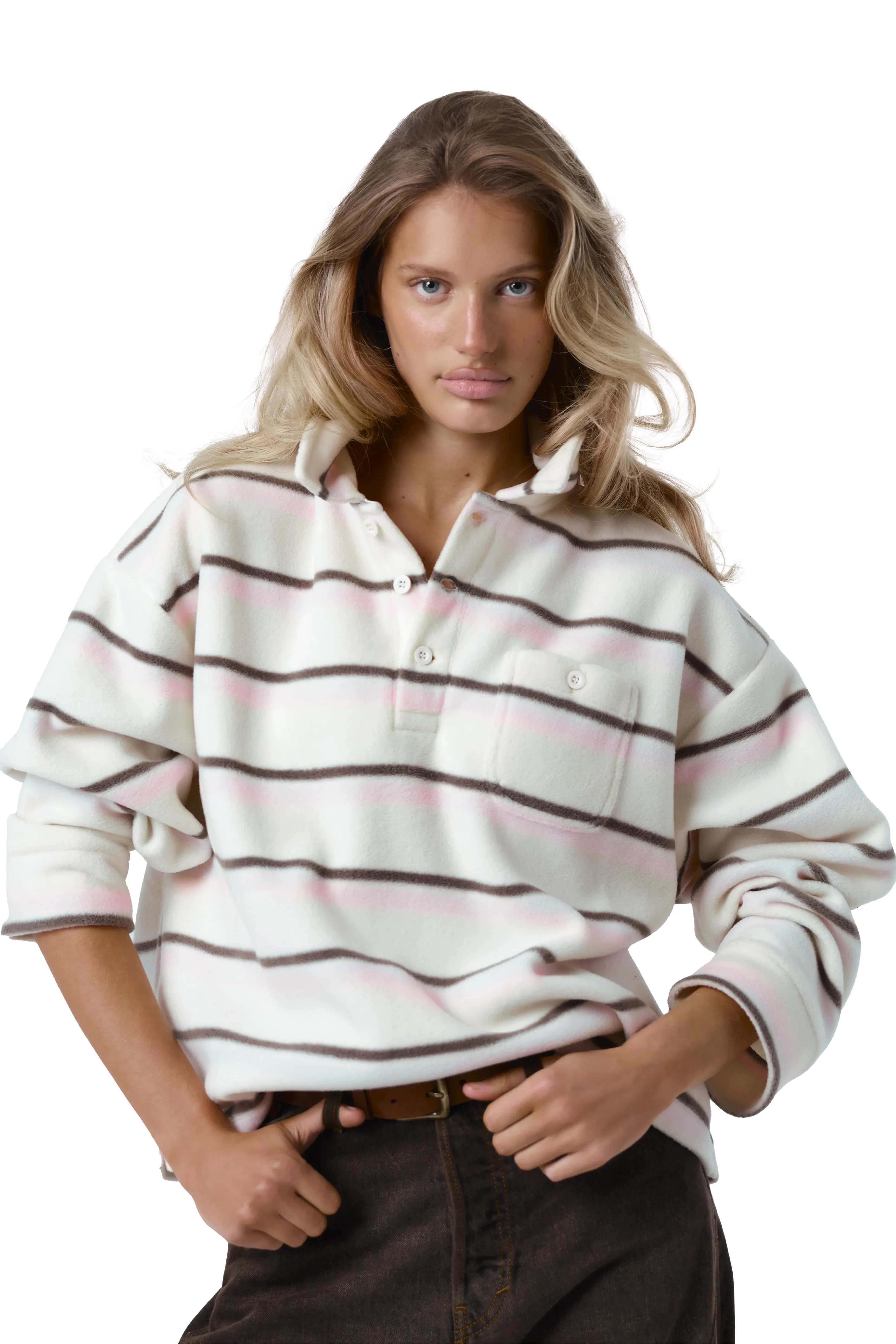 Folk Fleece Shirt in Bunny Stripe sold by Sisters and Seekers product image thumbnail 3
