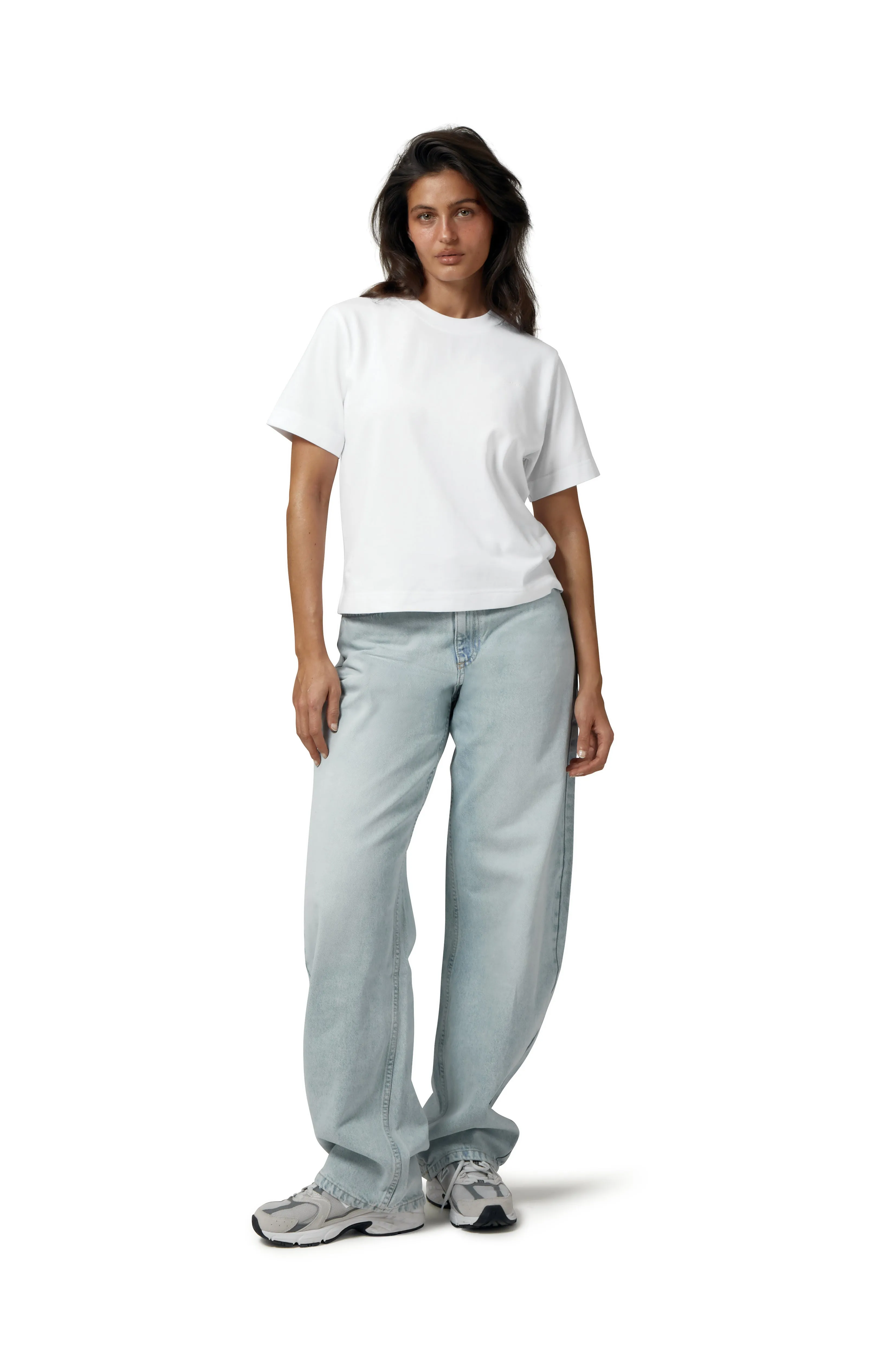 Trademark Shrunken Tee in White sold by Sisters and Seekers