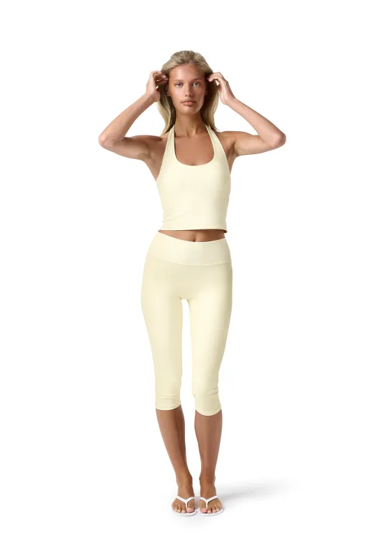 Soft Active Capri Pant in Butter Yellow sold by Sisters and Seekers