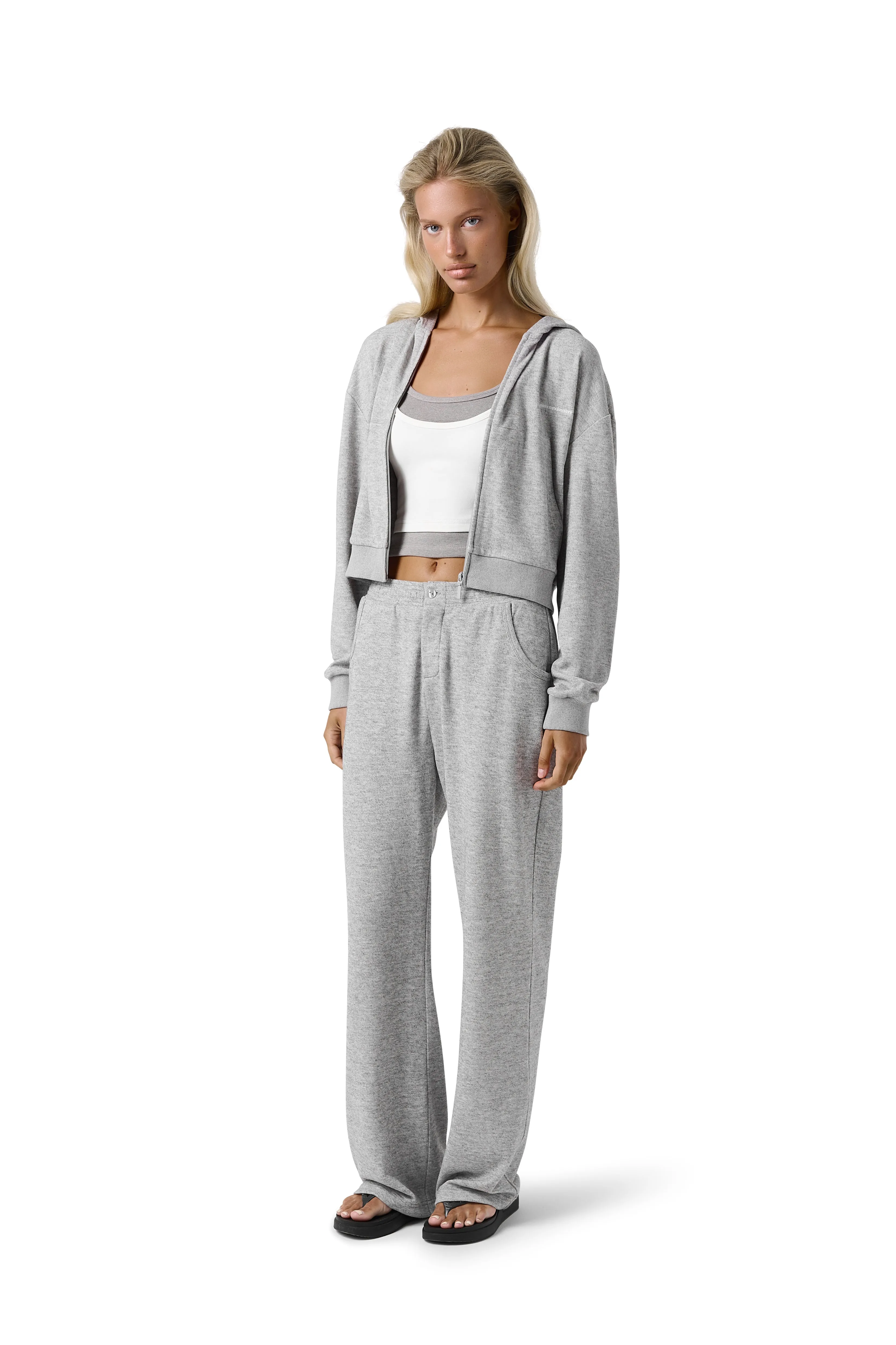 Slacks Soft Zip Up in Light Grey sold by Sisters and Seekers product image thumbnail 4