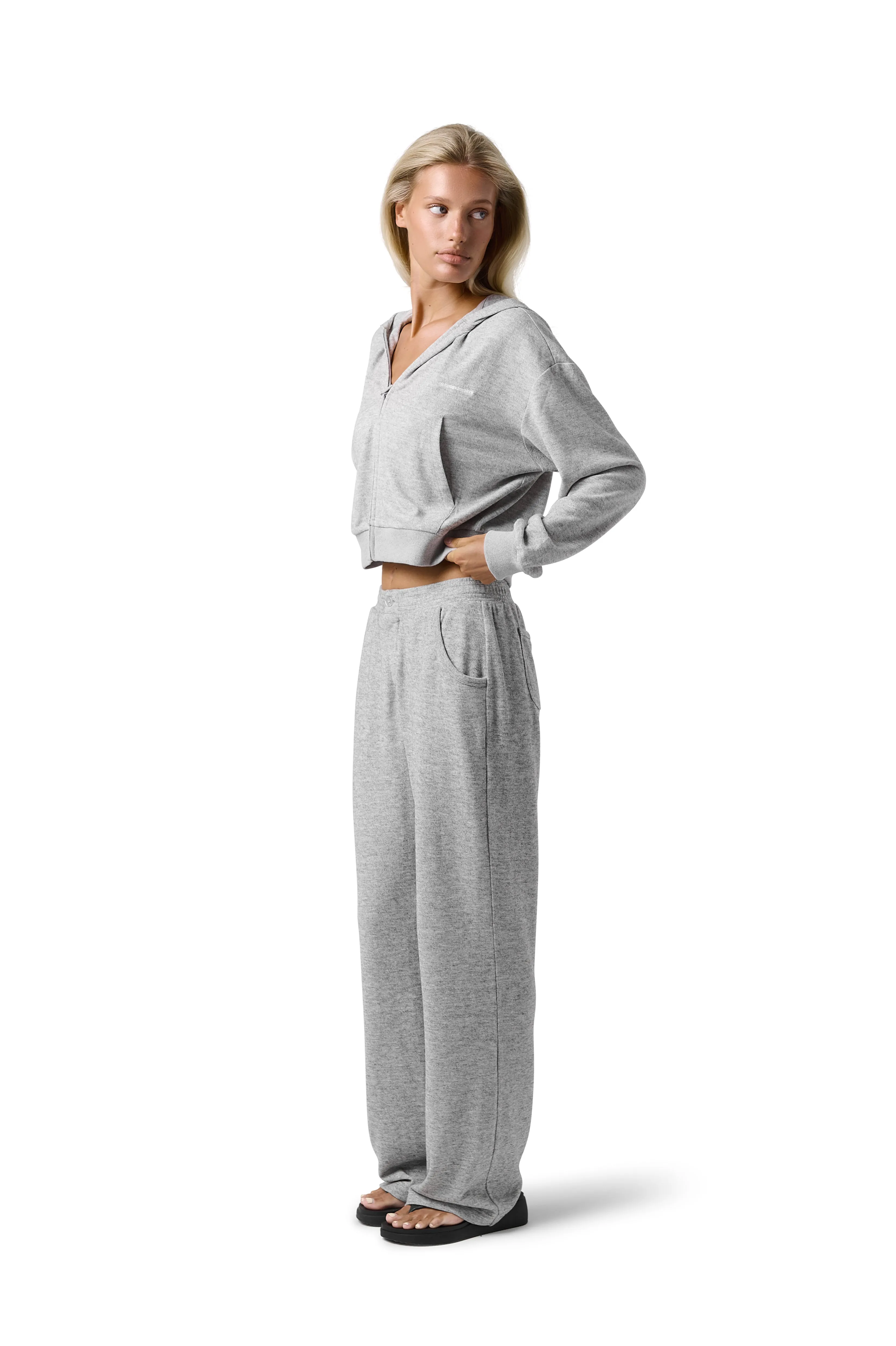 Slacks Soft Zip Up in Light Grey sold by Sisters and Seekers product image thumbnail 2