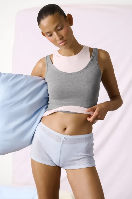 Huggie Layered Vest Top in Mid Grey sold by Sisters and Seekers