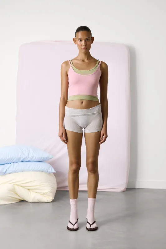 Huggie Layered Strappy Top in Soft Pink sold by Sisters and Seekers