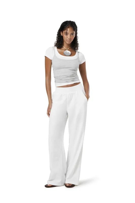 Sway Lightweight Pant in White sold by Sisters and Seekers