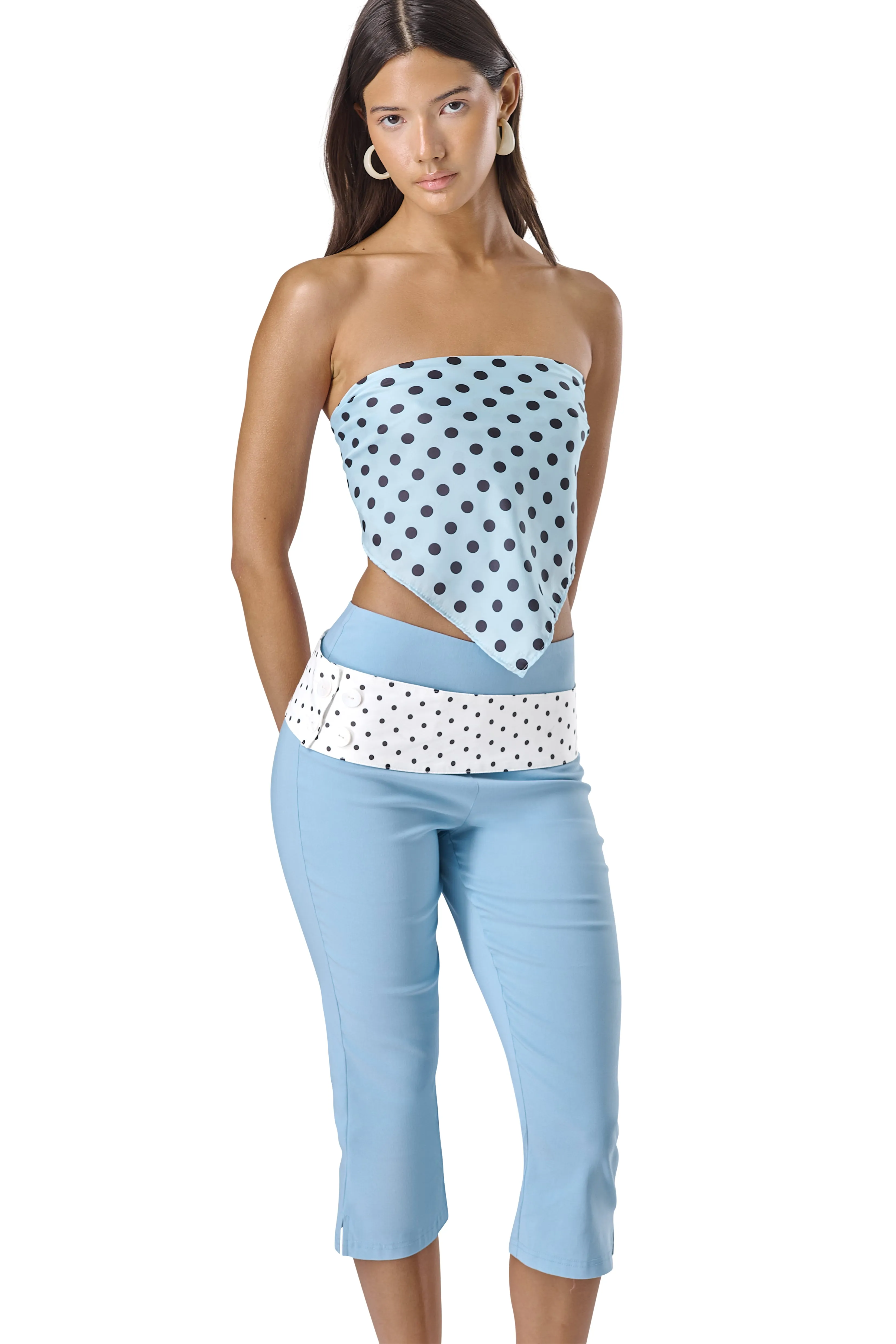 Polka Scarf in Powder Blue sold by Sisters and Seekers product image thumbnail 5