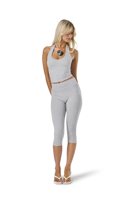 Huggie Capri Leggings in Marl Grey sold by Sisters and Seekers