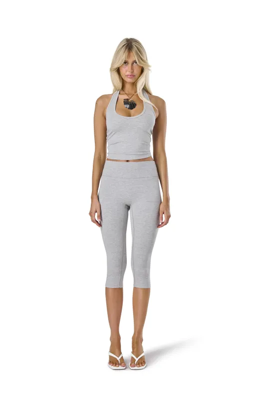 Huggie Halter Top in Marl Grey sold by Sisters and Seekers