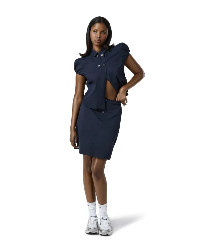 Wendy Poplin Blouse in Navy sold by Sisters and Seekers