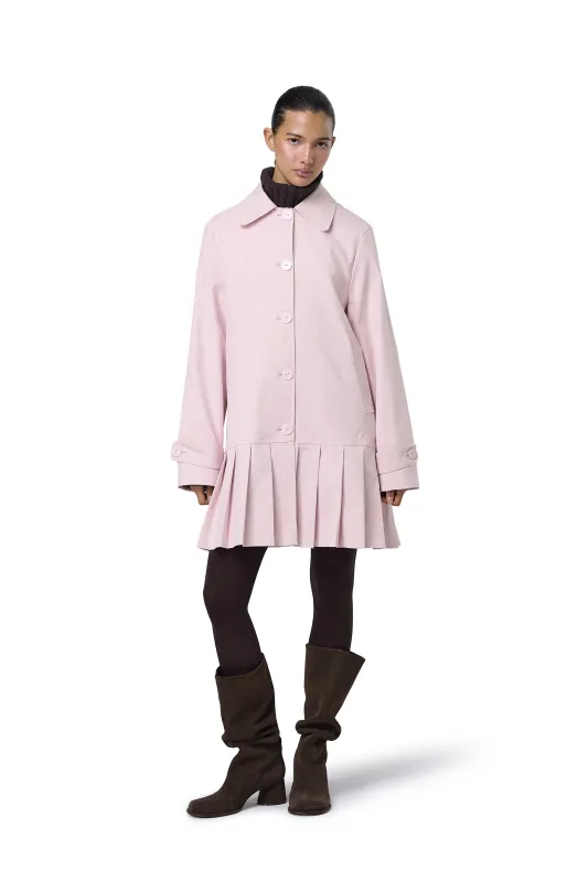 Patter Pleat Trench Coat in Pink sold by Sisters and Seekers