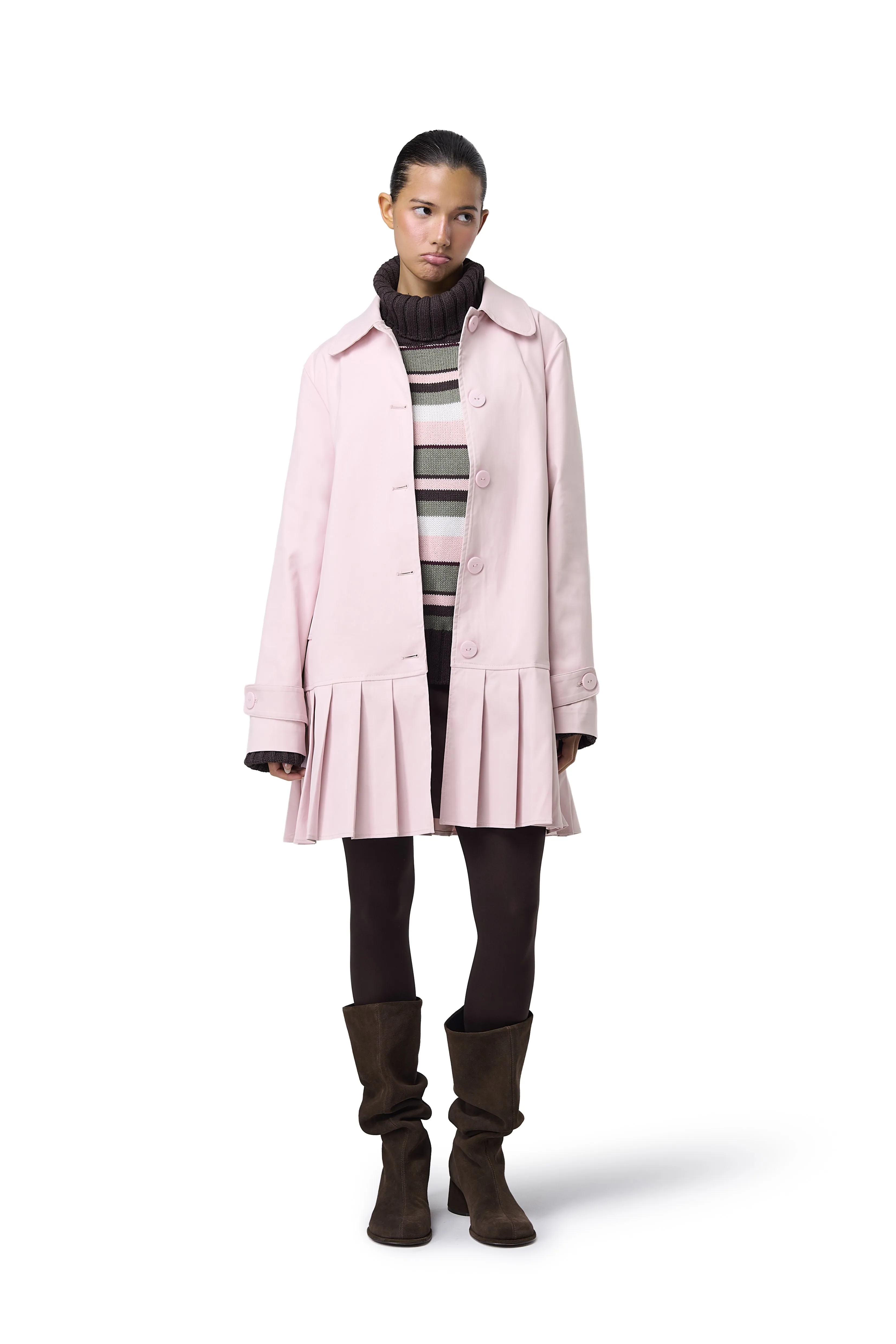 Patter Pleat Trench Coat in Pink sold by Sisters and Seekers product image thumbnail 2