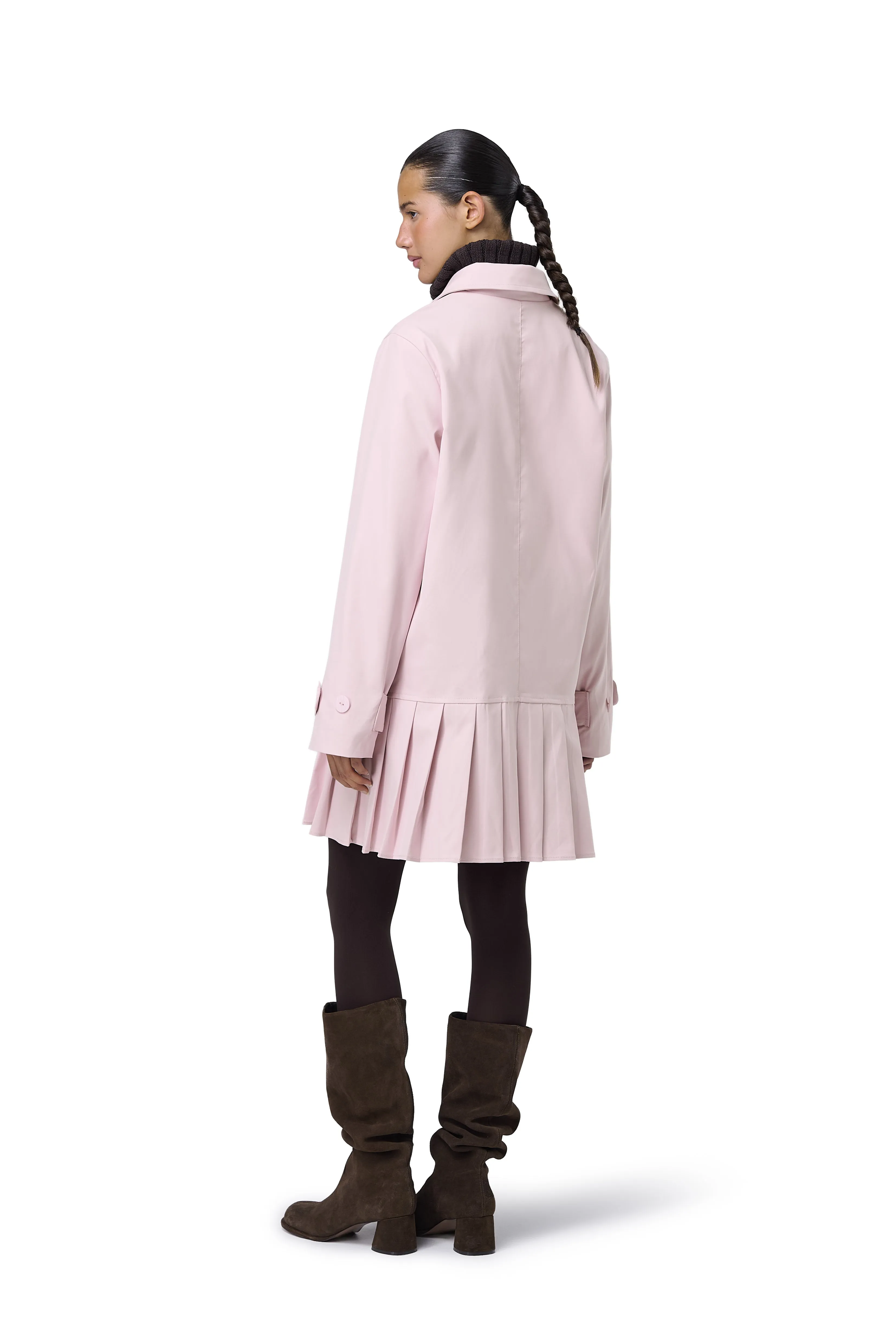 Patter Pleat Trench Coat in Pink sold by Sisters and Seekers product image thumbnail 3