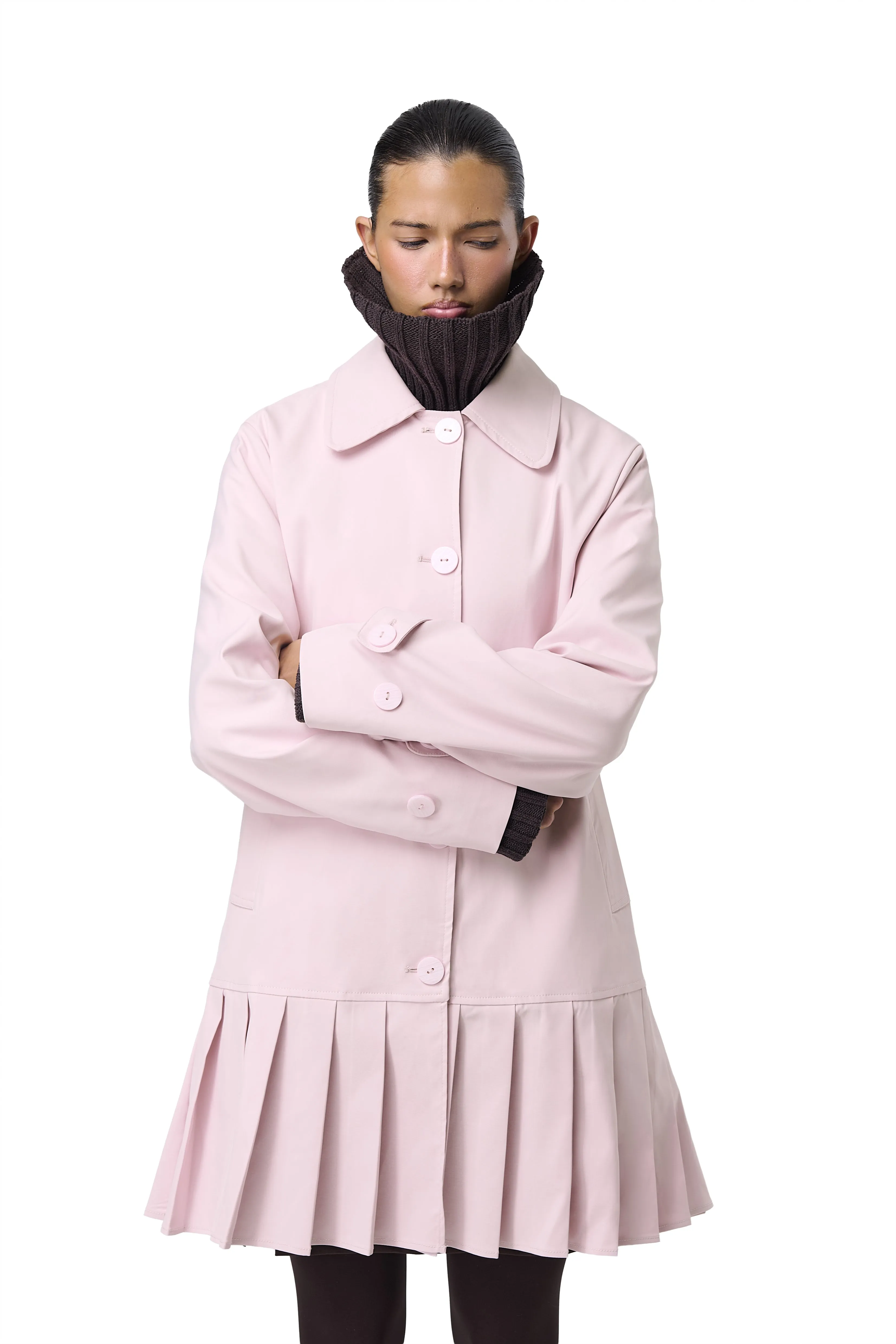 Patter Pleat Trench Coat in Pink sold by Sisters and Seekers product image thumbnail 4