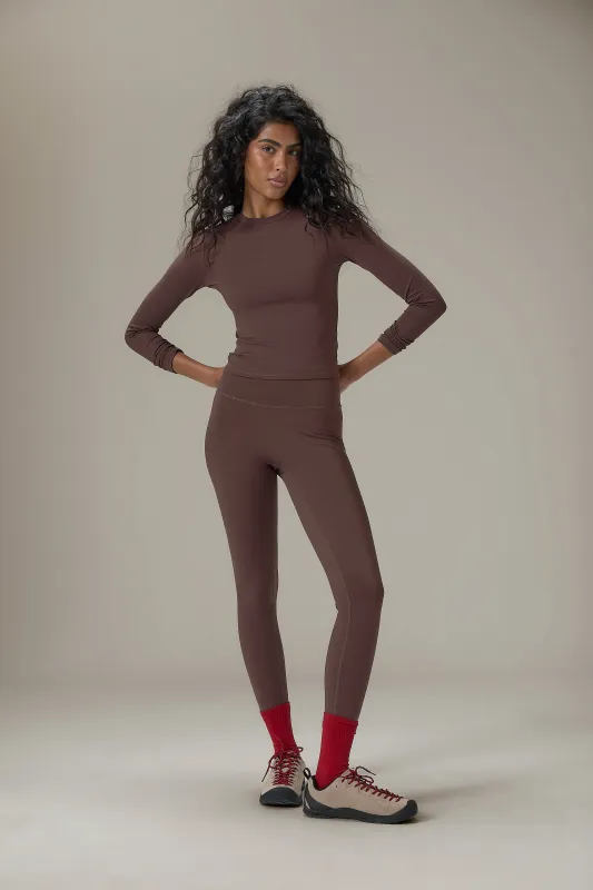 Soft Active Legging in Brown sold by Sisters and Seekers