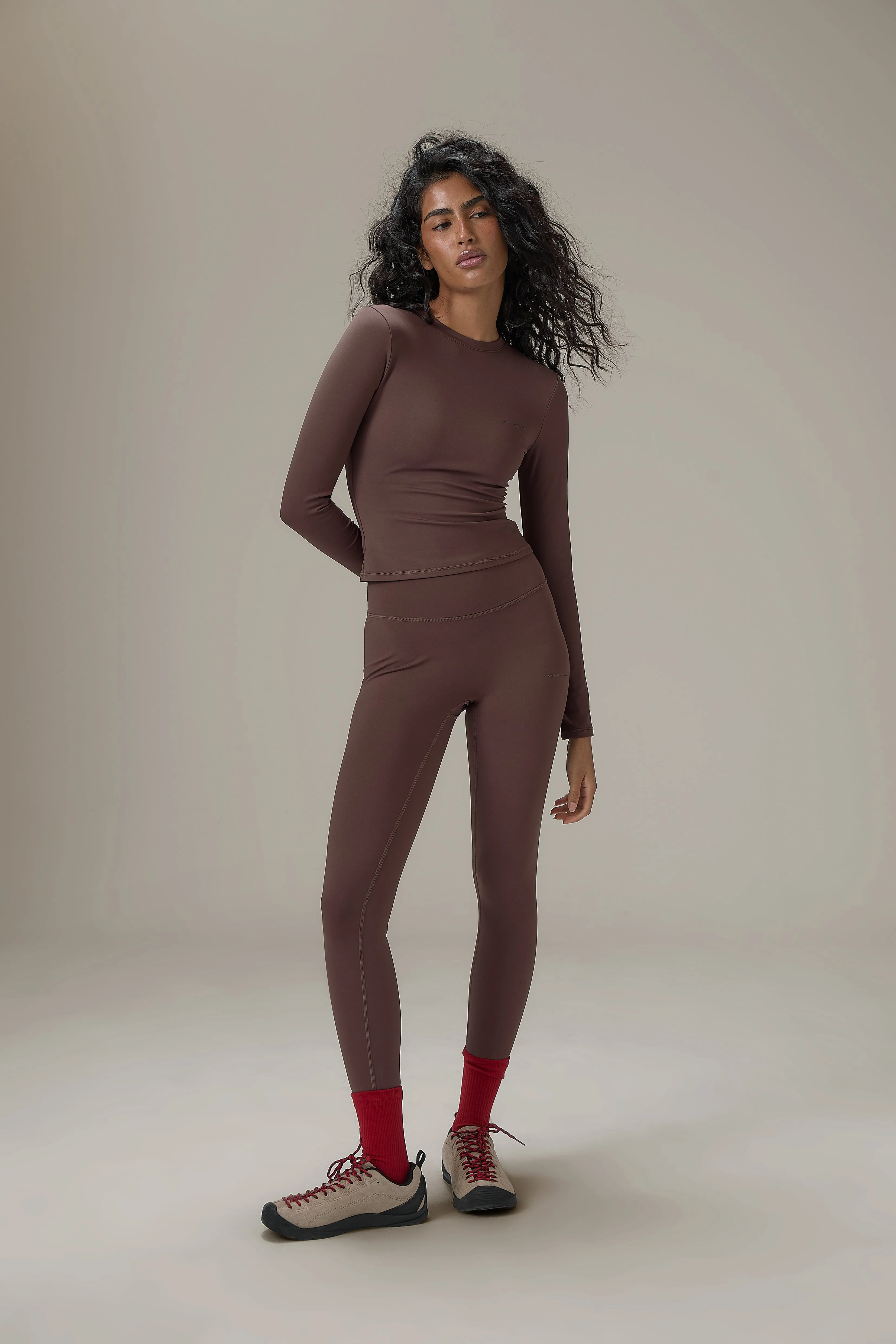 Soft Active Long Sleeve in Brown sold by Sisters and Seekers