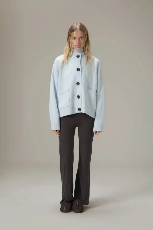 Eccles Button Cardigan in Powder Blue sold by Sisters and Seekers