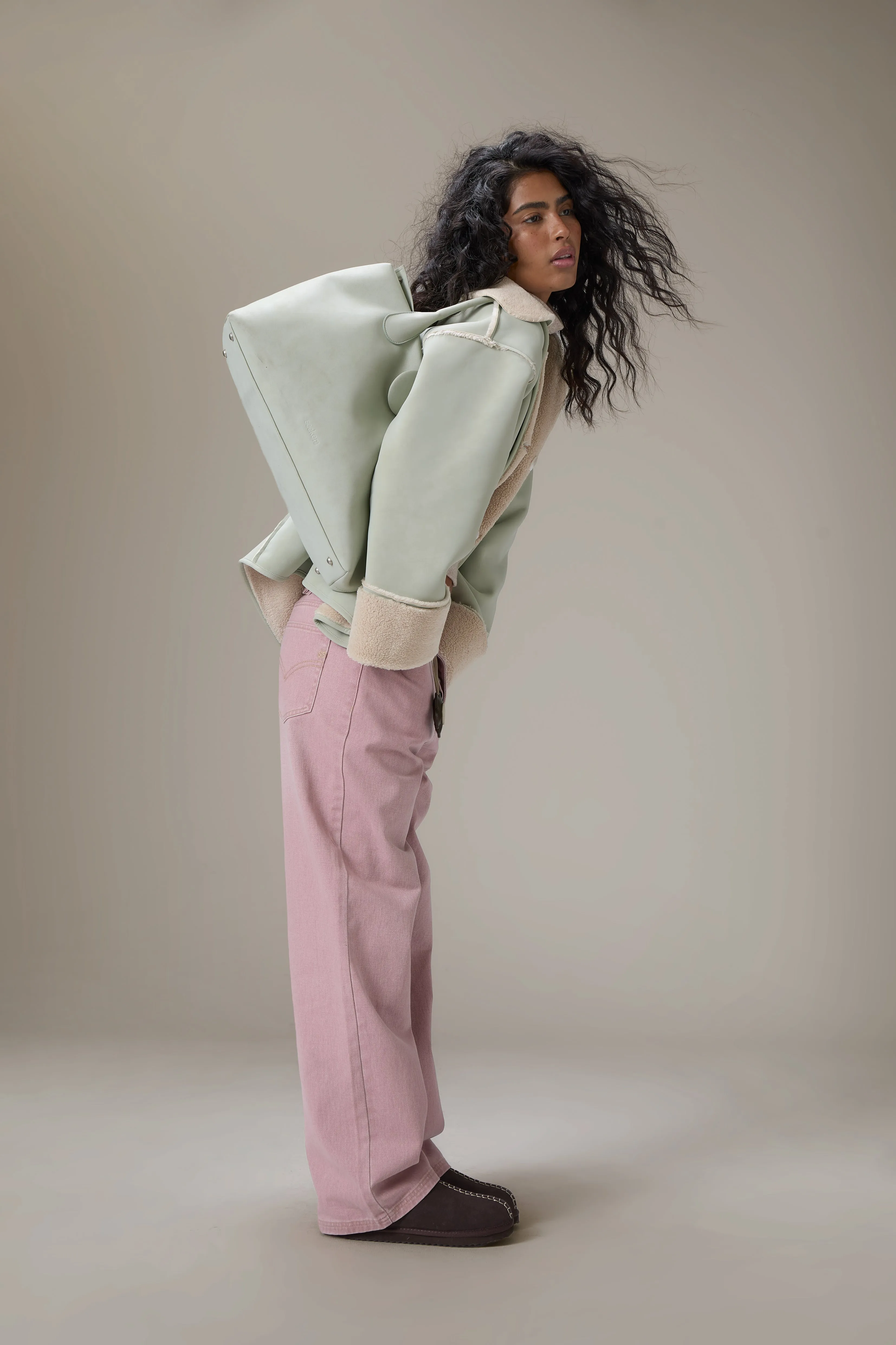 Mopsy Wide Leg Jeans in Washed Pink sold by Sisters and Seekers product image thumbnail 2