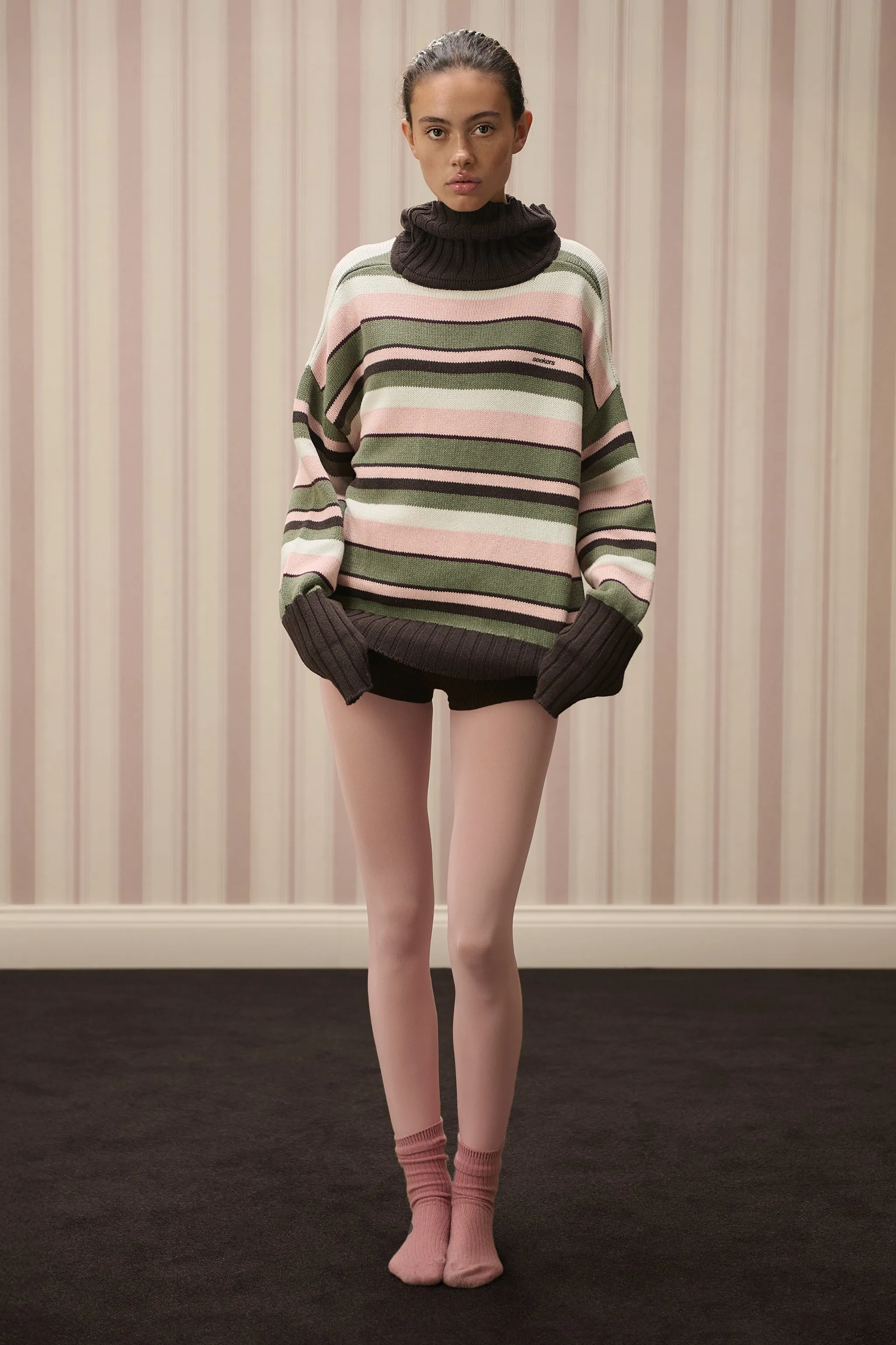 Bella Stripe Roll Neck in Chocolate sold by Sisters and Seekers product image thumbnail 5