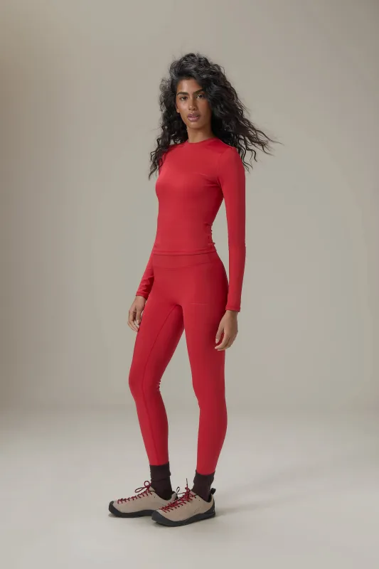 Soft Active Long Sleeve in Red sold by Sisters and Seekers