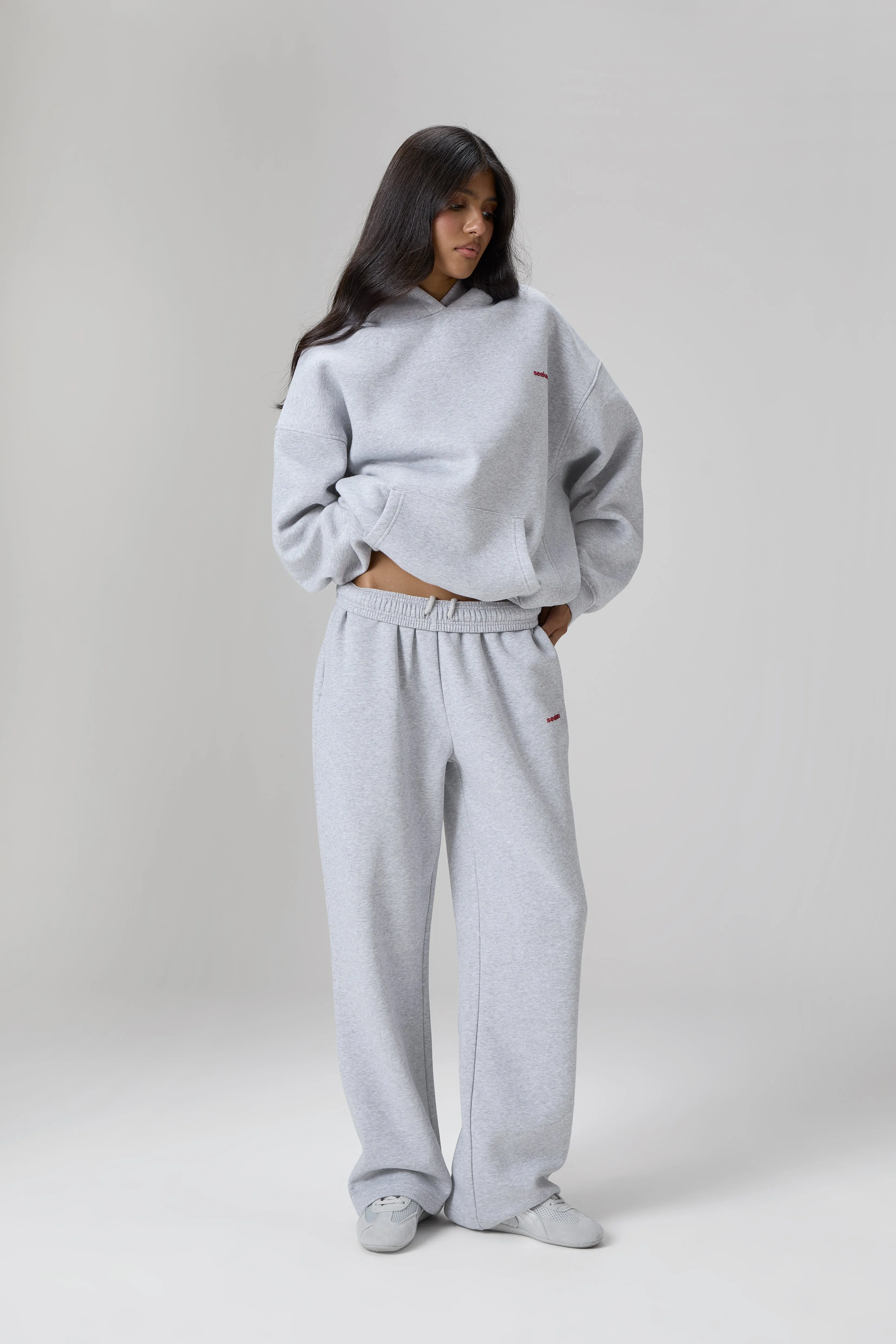 Seekers Classic Wide Leg Sweatpants in Grey Melange sold by Sisters and Seekers