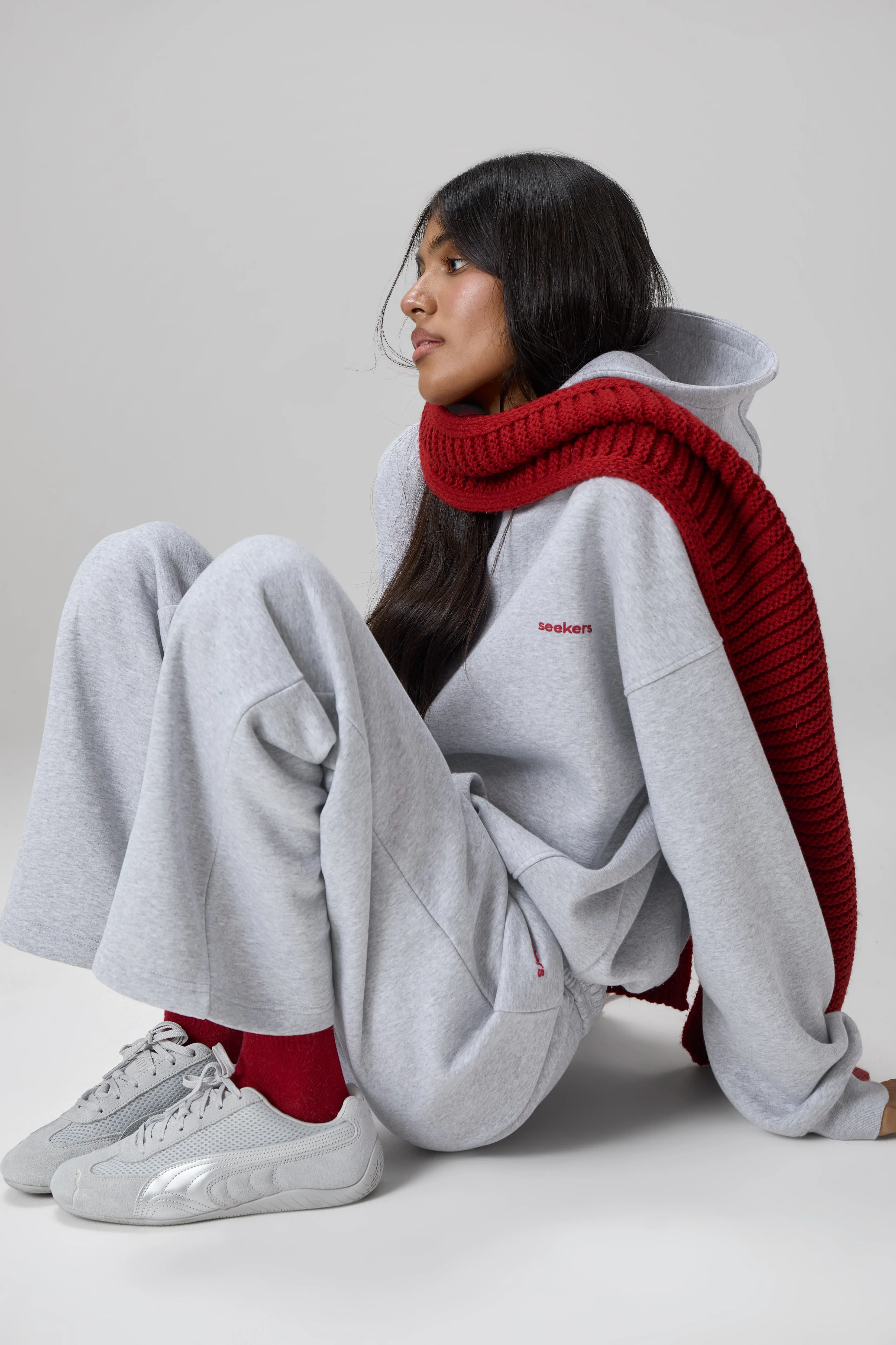 Seekers Classic Wide Leg Sweatpants in Grey Melange sold by Sisters and Seekers product image thumbnail 4