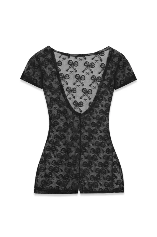 Lullaby Lace Romper in Black sold by Sisters and Seekers