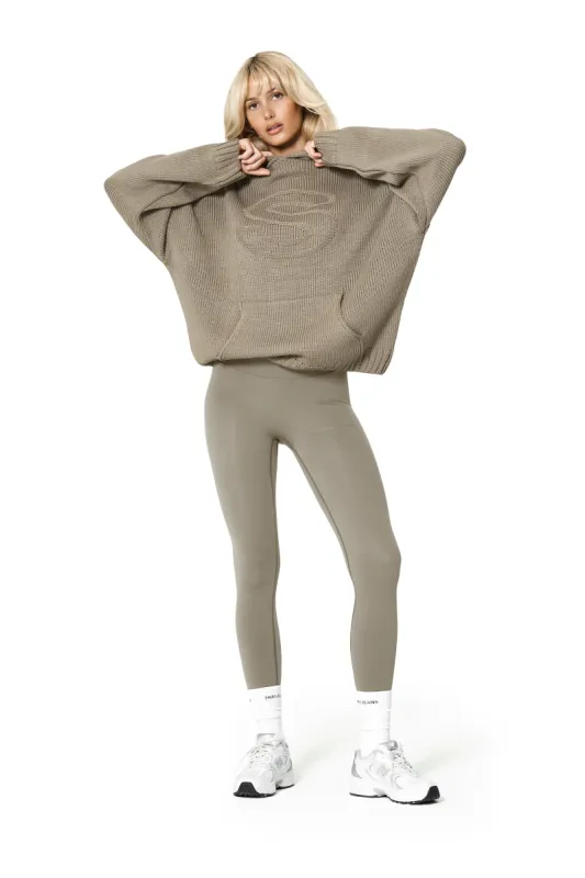 Seekers Knit Hoodie in Crypt sold by Sisters and Seekers