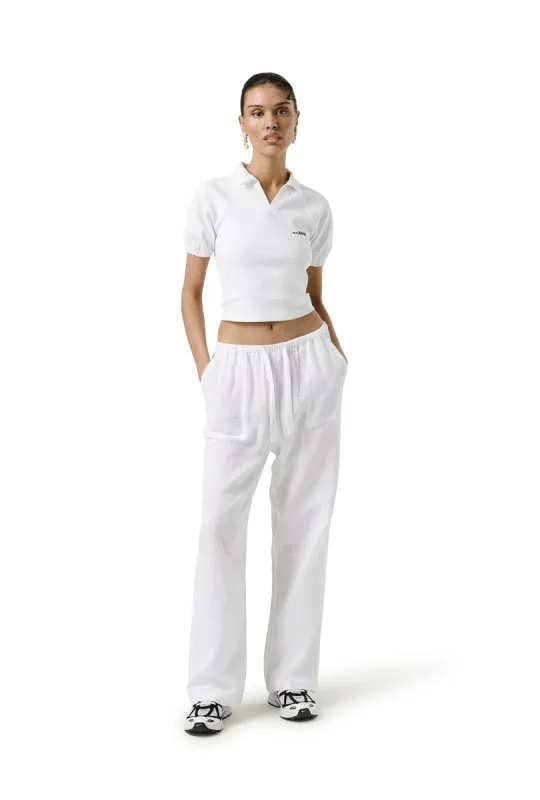 Beatrix Linen Pants in White sold by Sisters and Seekers