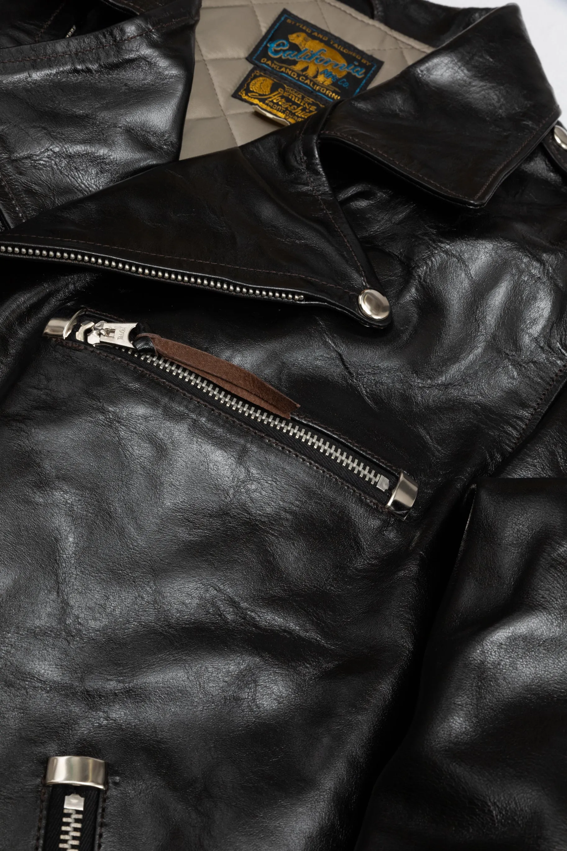 ALL-STATE Double Rider Jacket in Black Tea-Core Shinki Horsehide sold by Recall Clothing product image thumbnail 5