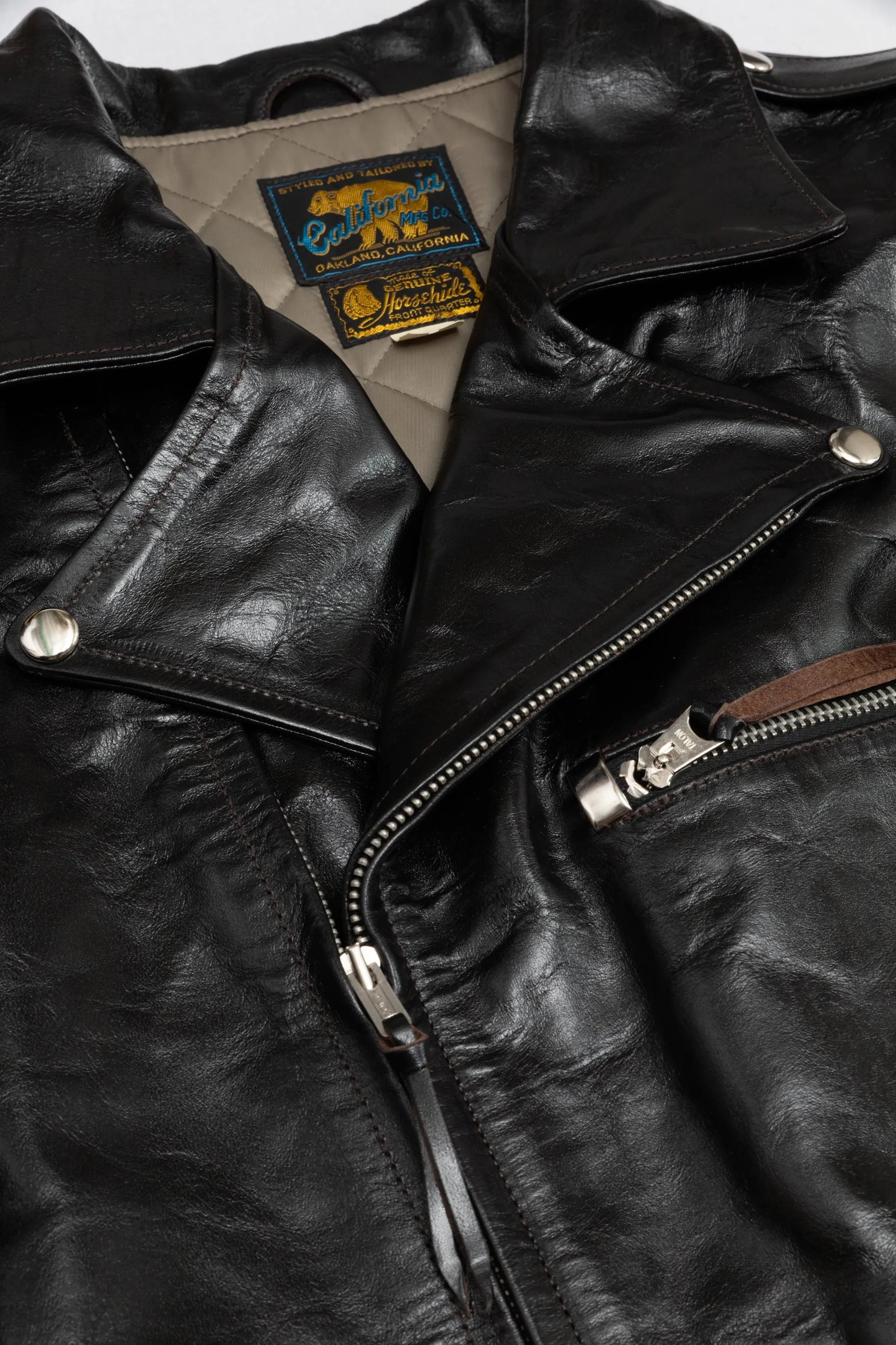 ALL-STATE Double Rider Jacket in Black Tea-Core Shinki Horsehide sold by Recall Clothing product image thumbnail 2