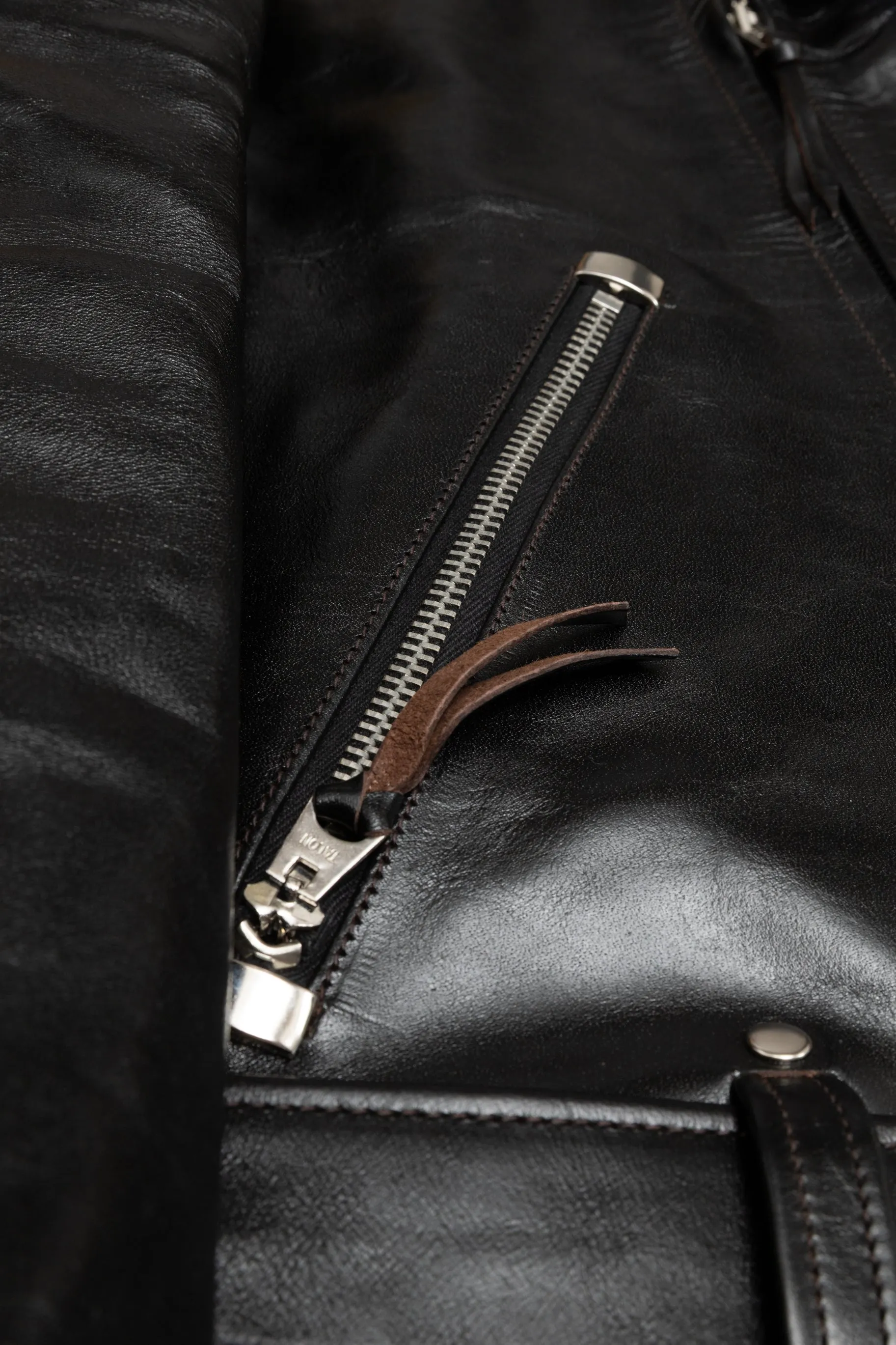 ALL-STATE Double Rider Jacket in Black Tea-Core Shinki Horsehide sold by Recall Clothing product image thumbnail 3
