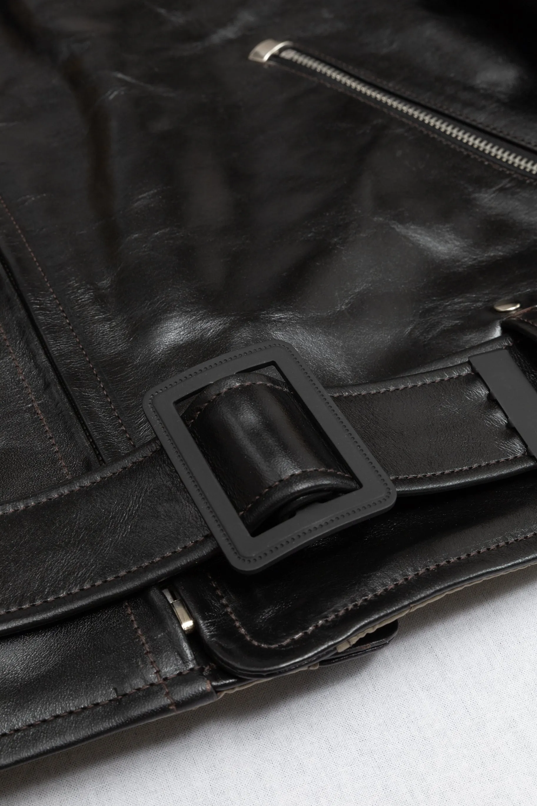 ALL-STATE Double Rider Jacket in Black Tea-Core Shinki Horsehide sold by Recall Clothing product image thumbnail 4