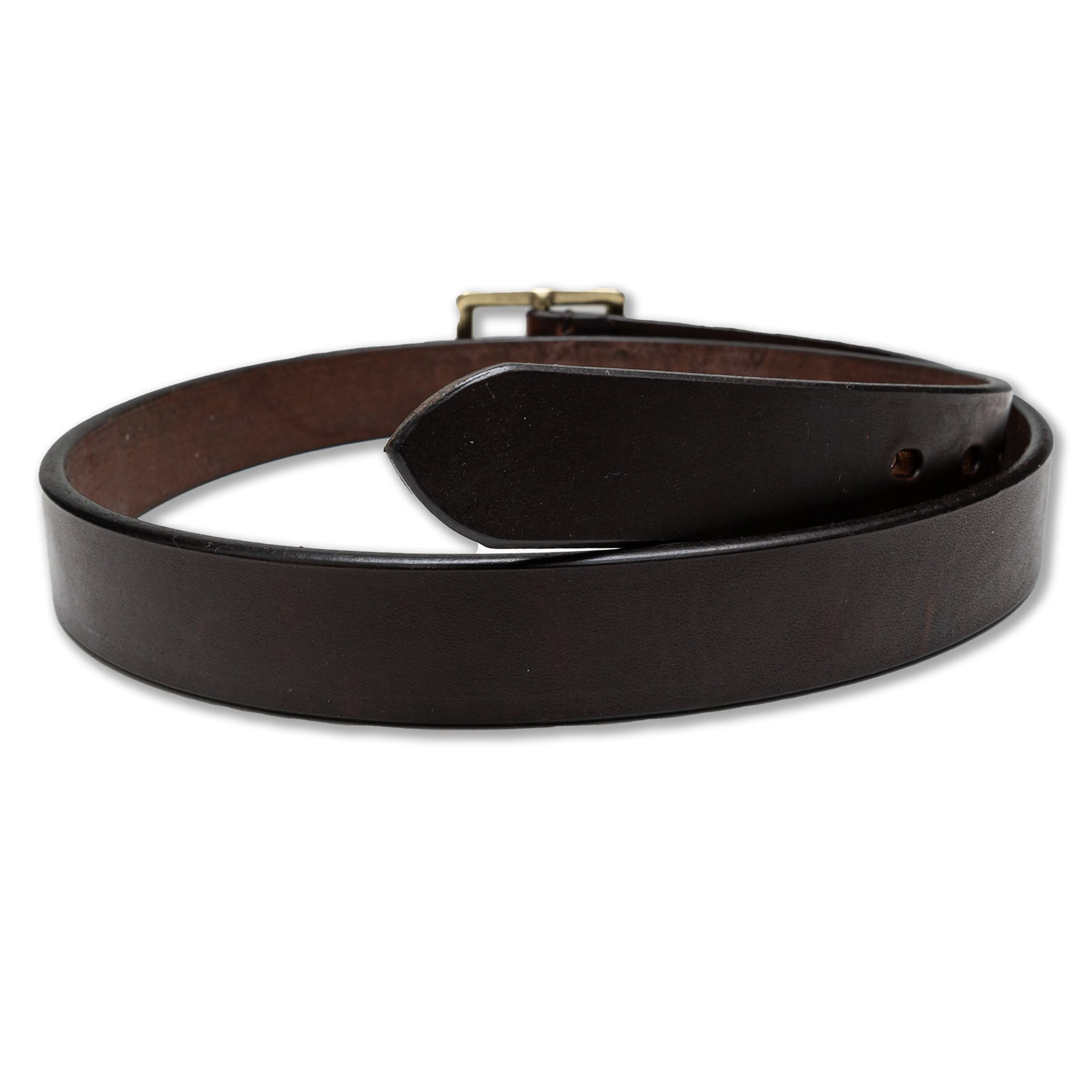Single Pin Narrow Belt in Red/Brown Vegetable Dipped Work Harness Leather (RCL-60026) sold by Recall Clothing product image thumbnail 2