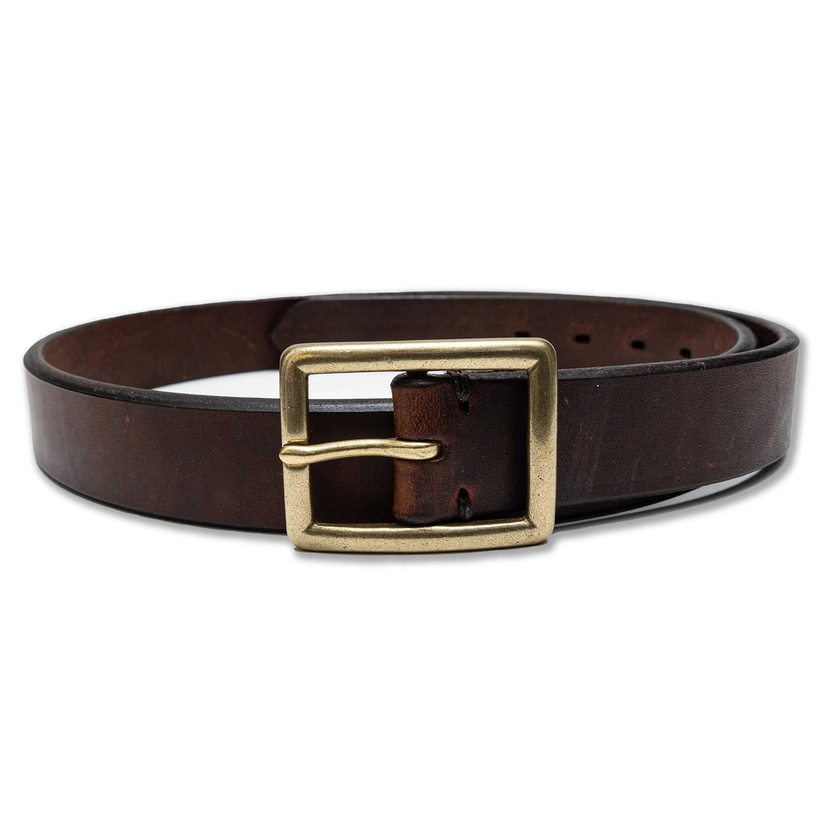 Single Pin Narrow Belt in Red/Brown Vegetable Dipped Work Harness Leather (RCL-60026) sold by Recall Clothing product image thumbnail 3