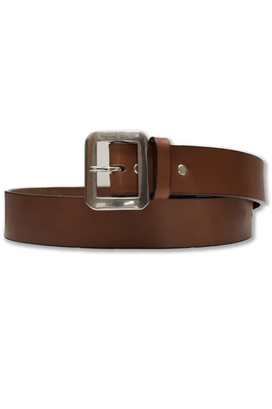 Single Pin Belt in Brown Vegetable Tanned Saddle Leather (RCL-60010) made by Rainbow Country