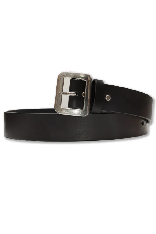 Single Pin Belt in Black Vegetable Tanned Saddle Leather (RCL-60010) made by Rainbow Country