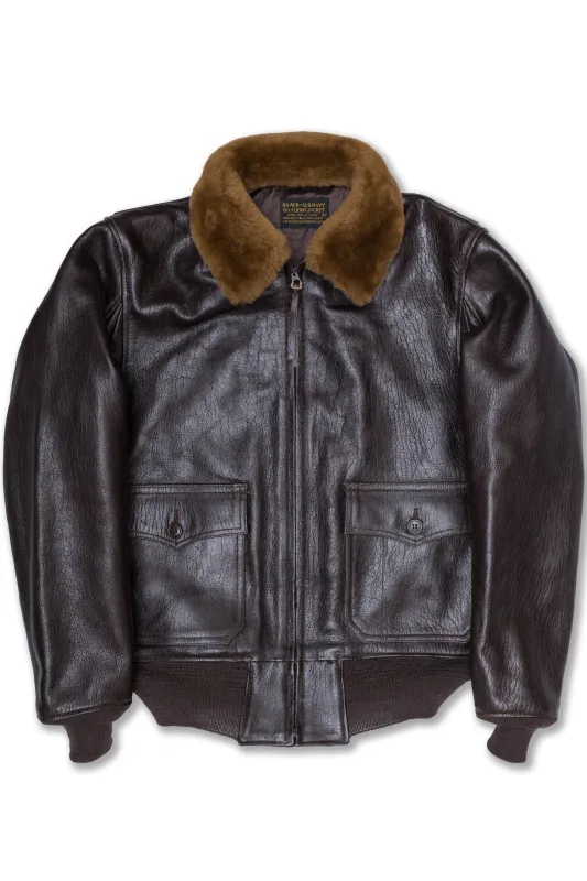 G-1 Flight Jacket in Dark Seal Goatskin (RCL-10074) made by Rainbow Country