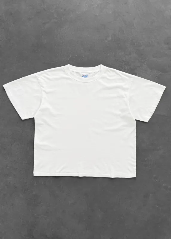 “CHAIN-PEEKER” MID-WEIGHT TEE - WHITE sold by Akimbo